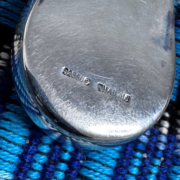 Teardrop Pendant Sterling Silver 925 Signed SU C Thailand - Picture 3 of 8